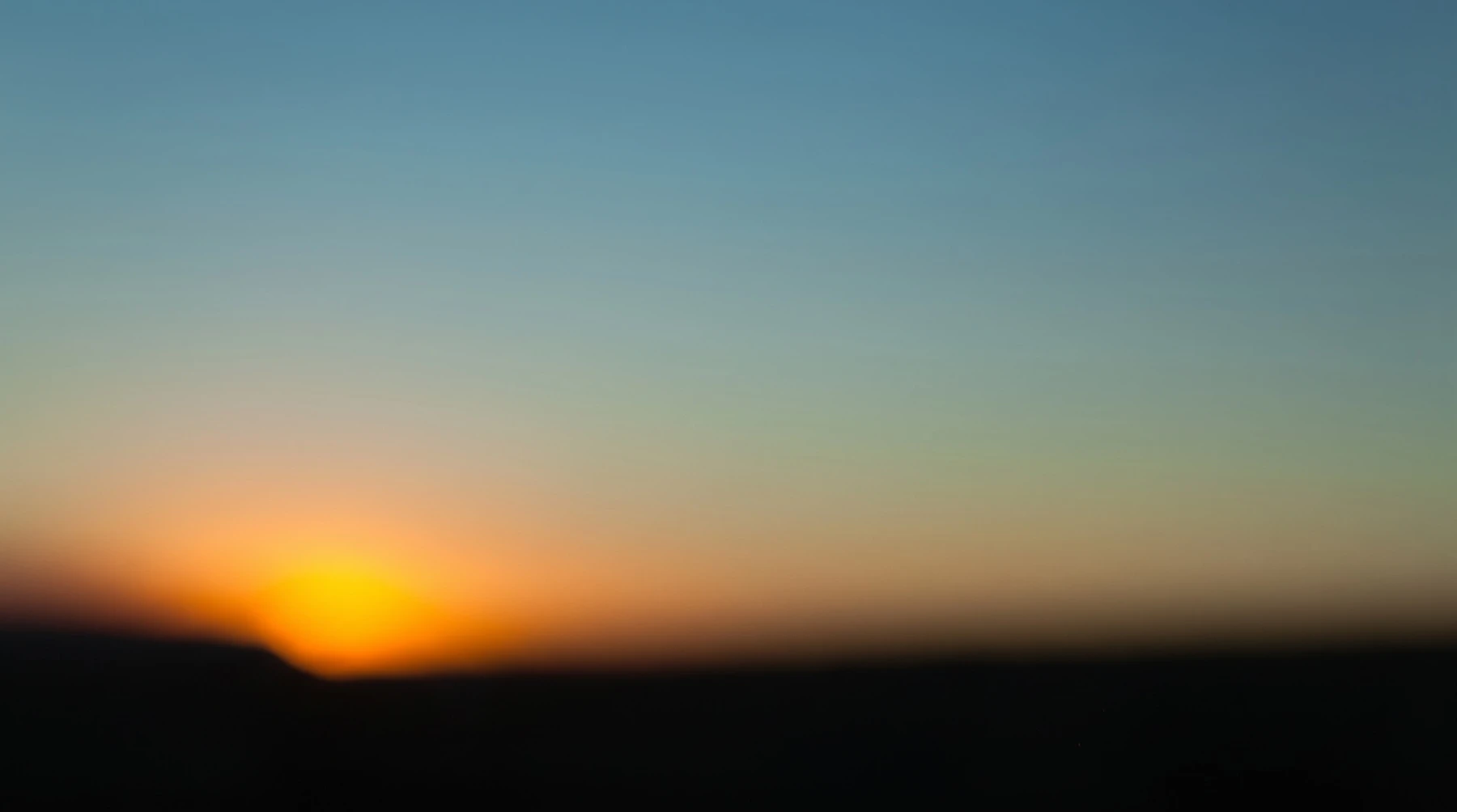 Hazy sunset with the sun low on the horizon